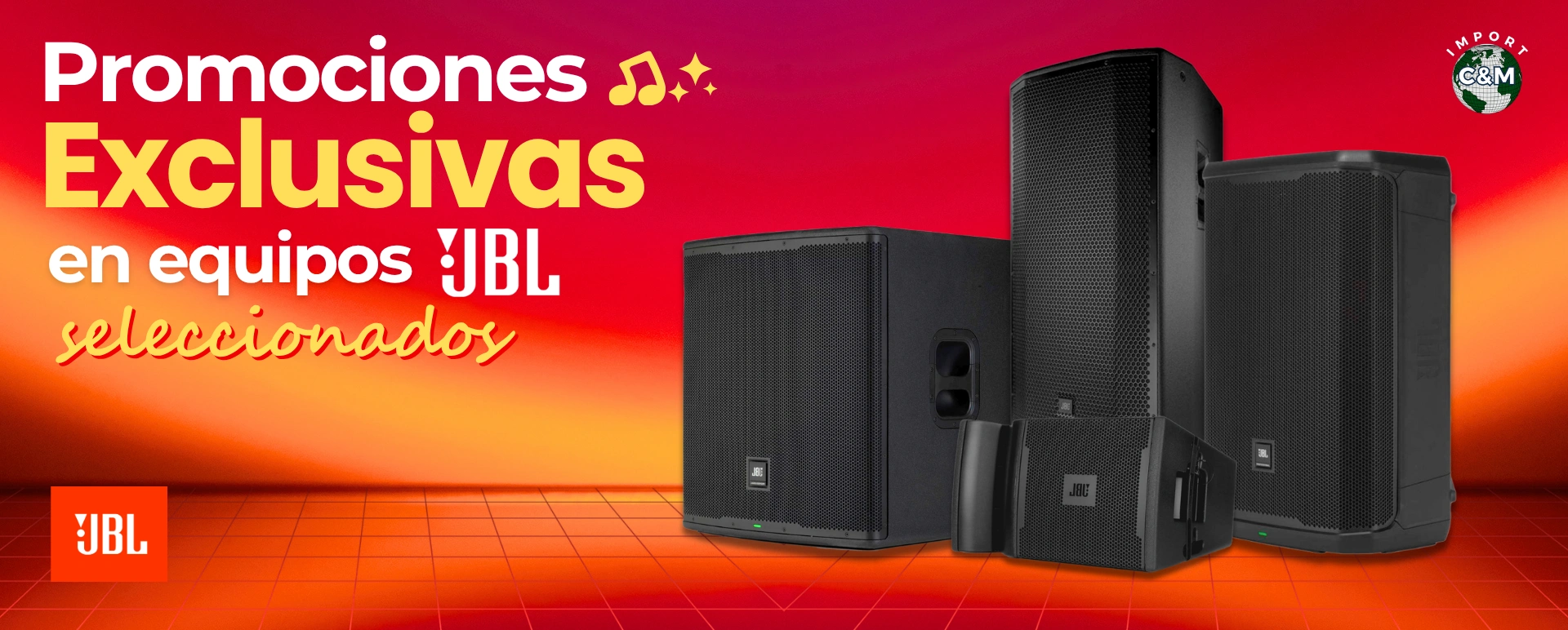 Promoción JBL: parlantes profesionales EON, PRX, VRX y más